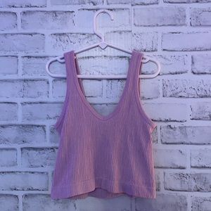 soft size medium purple cropped tank top